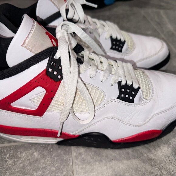 Size 11 - Jordan 4 Retro Mid Red Cement White Black Leather (DH6927-161) - Picture 3 of 6